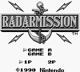 Radar Mission title screen for GameBoy